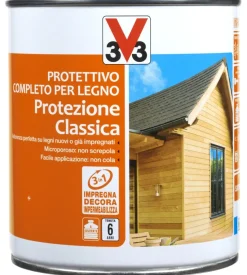 Protettivo completo per legno protezione classica, colore castagno scuro - 0,75 litri