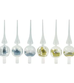 Puntale in vetro decorato con immagini assortite, 30 cm