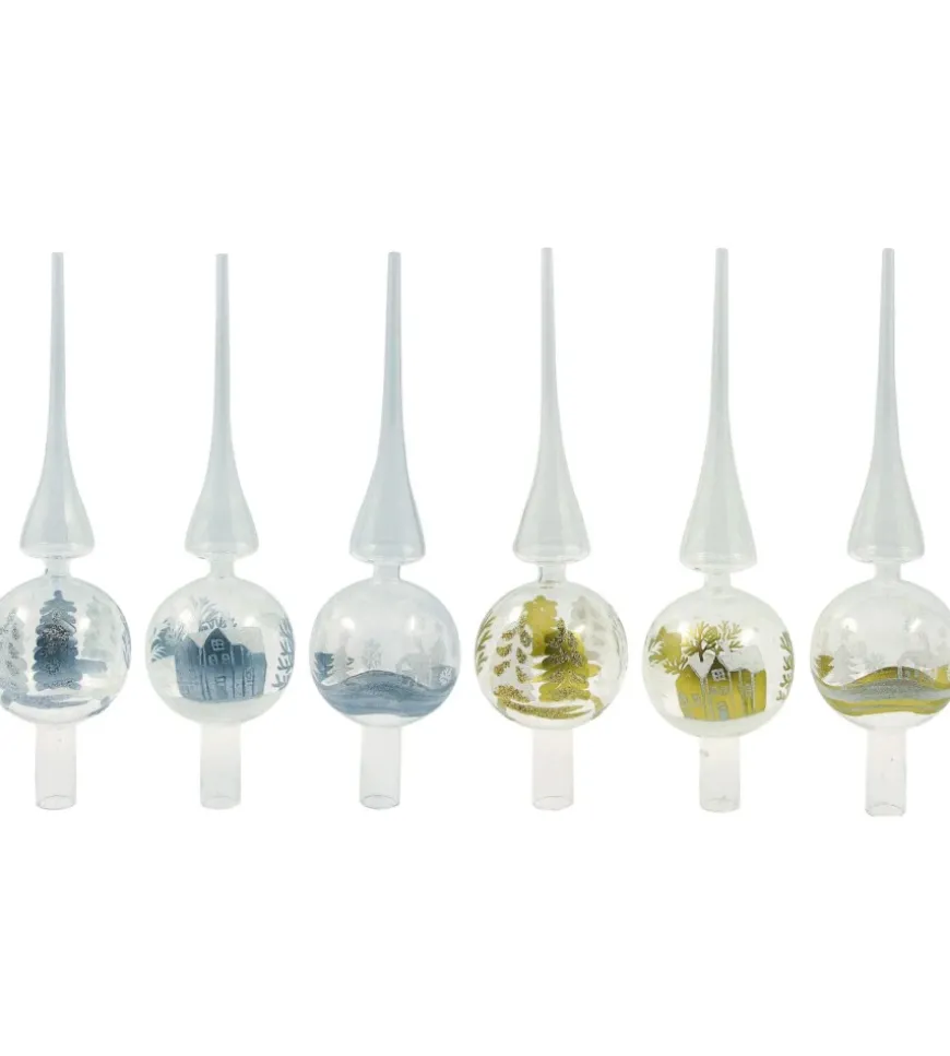 Puntale in vetro decorato con immagini assortite, 30 cm