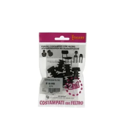 Puntali interni alettati tondi neri con feltro ø 18 mm. 8 pz.