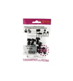 Puntali interni alettati tondi neri con feltro ø 16 mm. 8 pz.