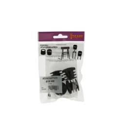 Puntali interni alettati tondi neri ø 28 mm. 4 pz.