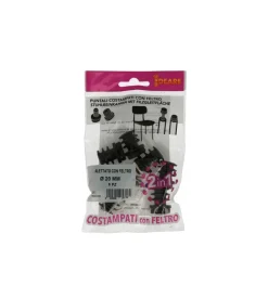 Puntali interni alettati tondi neri con feltro ø 20 mm. 8 pz.