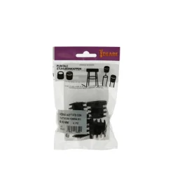 Puntali interni alettati tondi neri ø 30 mm. con foro filettato 4 pz.