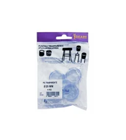 Puntali tondi pvc trasparente ø 25 mm. - 4 pz.
