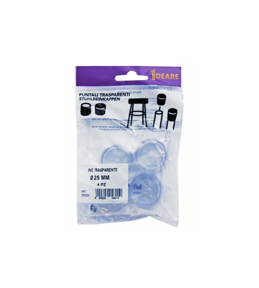 Puntali tondi pvc trasparente ø 25 mm. - 4 pz.