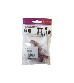 Puntali tondi pvc trasparente con feltro ø 16 mm. - 8 pz.