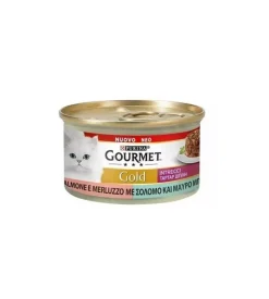 Purina gourmet gold intrecci di gusto salmone e merluzzo per gatti - 85 gr