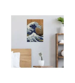 Quadro in legno "hokusai", 47x67 cm