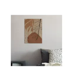 Quadro in legno "leaves black 02", 47x67 cm