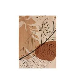 Quadro in legno "leaves black 01", 47x67 cm