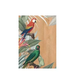 Quadro in legno "red & green parrot", 47x67 cm