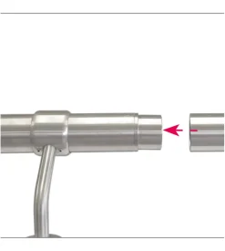 Raccordo lineare per corrimano in acciaio inox satinato