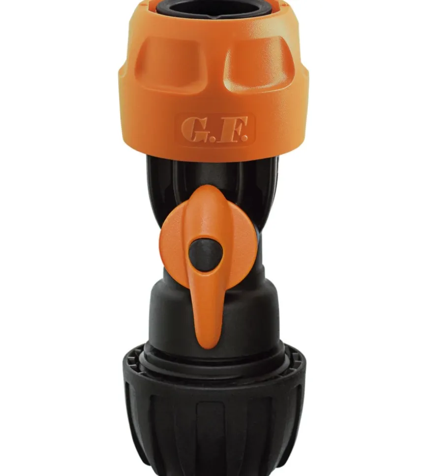 Raccordo portagomma con rubinetto da 3/4.