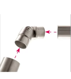 Raccordo regolabile e snodabile per corrimano in acciaio inox satinato