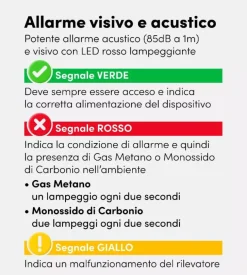 Rilevatore di gas metano e monossido di carbonio beghelli 