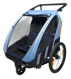 Rimorchio passeggino bici 2in1 azzurro - bellelli