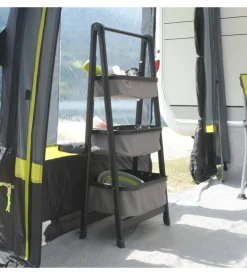 Riponitutto da campeggio pieghevole brunner "latiga" in alluminio e poliestere grigio e nero 49x33x109 cm