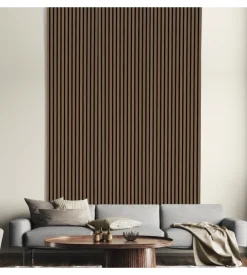 Rivestimento murale fonoassorbente kimono "premium" noce rigatino, 19x572,5x1200 mm