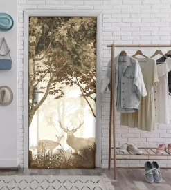 Rivestimento per porta in vinile fantasia "scandinavian forest", 210x83 cm