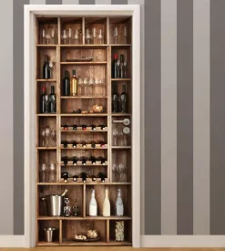 Rivestimento per porta in vinile fantasia "wine", 210x83 cm