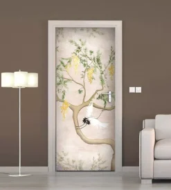 Rivestimento per porta in vinile fantasia "texture giapponese", 210x83 cm