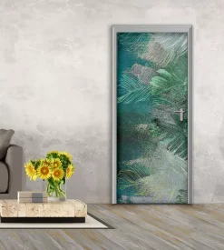 Rivestimento per porta in vinile fantasia "deep green", 210x83 cm