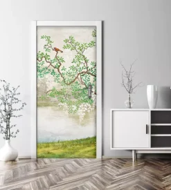 Rivestimento per porta in vinile fantasia "old japan", 210x83 cm