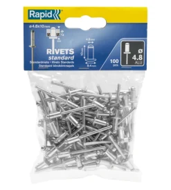 Rivetti diametro 4x12mm. alu in busta da 100 pezzi