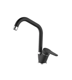 Rubinetto cucina "allen" monocomando bocca alta nero, d 40 mm