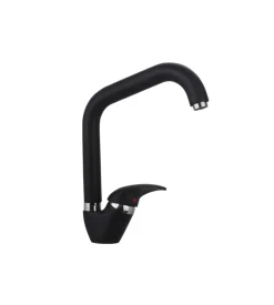 Rubinetto cucina "aria" bocca alta nero