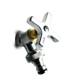 Rubinetto per fontane da giardino kam in ottone cromato da 1/2 pollice