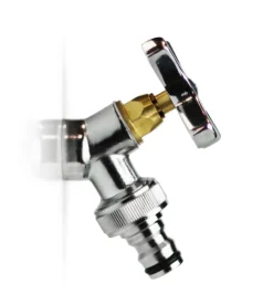 Rubinetto per fontane da giardino kam in ottone cromato da 1/2 pollice