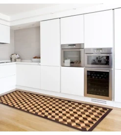 Runner in vinile geometric parquet, 50x240 cm