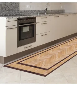 Runner in vinile old style parquet, 50x180 cm