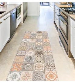 Runner in vinile persian tiles, 50x240 cm