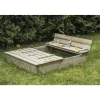 Sabbiera da giardino per bambini in legno di pino impregnato in autoclave, 112x112 cm