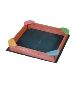 Sabbiera per bambini da esterno essenza "fantasy" in legno 100x100x17 cm