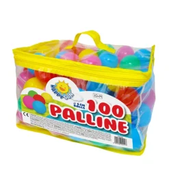 Sacca 100 palline per bambini colorate e morbide