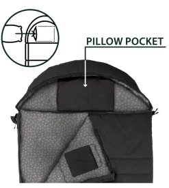 Sacco a pelo con scomparto per cuscino dedicato brunner 