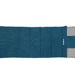 Sacco a pelo light con cappuccio brunner "starflyer" in nylon e cotone blu 220x85 cm