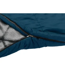 Sacco a pelo light con cappuccio brunner "starflyer xl" in nylon e cotone blu 235x105 cm