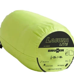 Sacco a pelo ultralight con cappuccio brunner "laguna lite" in poliestere e cotone verde 210x75 cm
