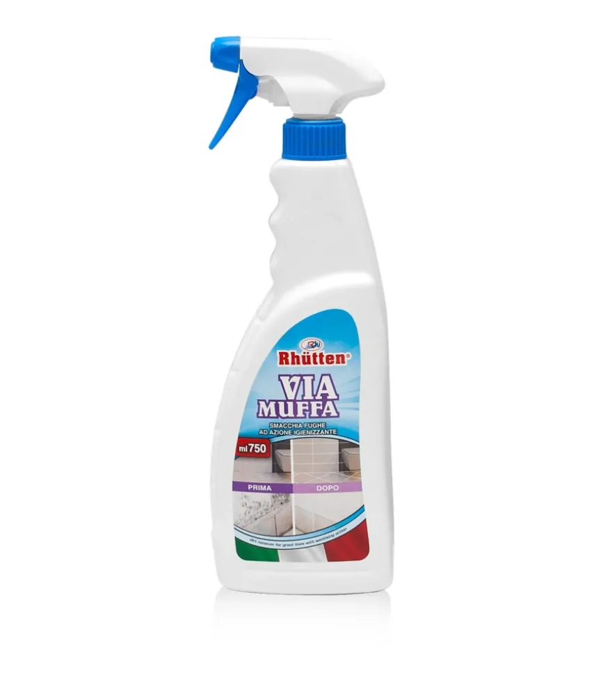 Sbiancante e igienizzante rhutten "via muffa" per muri piastrelle e fughe 750 ml