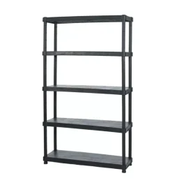 Scaffale 5 ripiani in polipropilene "titano" nero portata 350 kg 120x40x188 cm