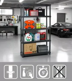 Scaffale 5 ripiani in polipropilene 