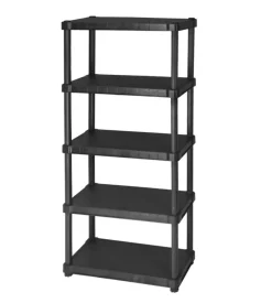Scaffale 5 ripiani in polipropilene "helios" nero portata 250 kg 80x40x188 cm