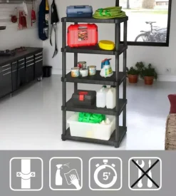 Scaffale 5 ripiani in polipropilene 