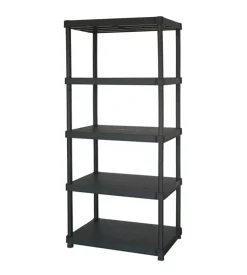 Scaffale 5 ripiani in polipropilene "krios" nero portata 450 kg 90x60x188 cm