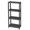 Scaffale 4 ripiani in polipropilene "iperione" nero portata 100 kg 60x30x143 cm